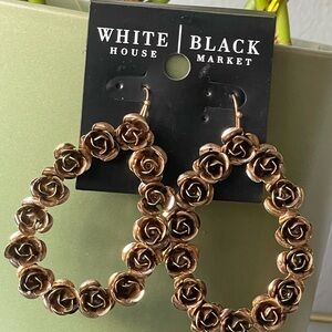 White House Black Market Floral Gold Earrings